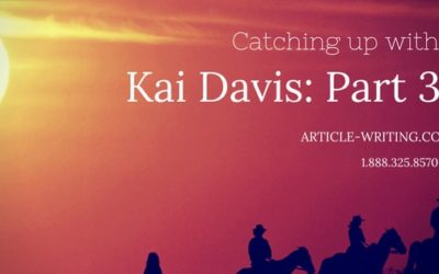 Catching up with Kai Davis: Part 3