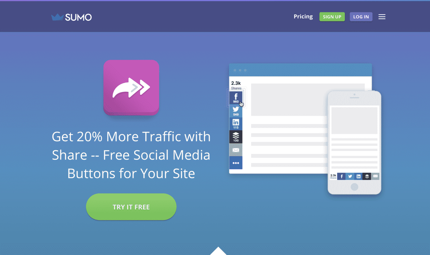 Sumo Social Sharing for Business Blogs