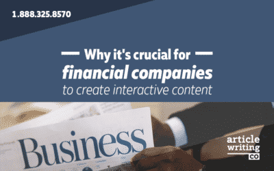 Why it’s Crucial for Financial Companies to Create Interactive Content